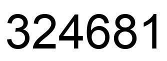 Number 324681 black image