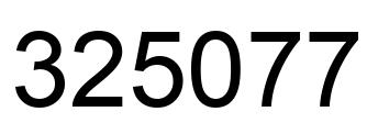 Number 325077 black image