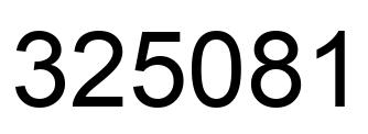 Number 325081 black image