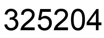 Number 325204 black image
