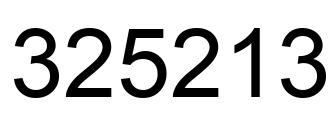 Number 325213 black image