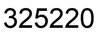 Number 325220 black image