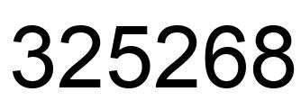 Number 325268 black image