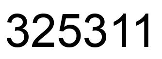 Number 325311 black image