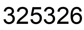 Number 325326 black image
