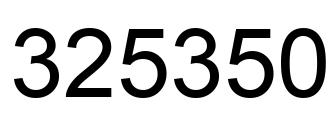 Number 325350 black image