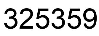 Number 325359 black image