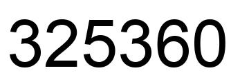 Number 325360 black image