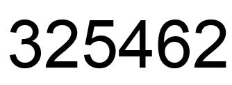 Number 325462 black image