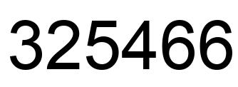 Number 325466 black image