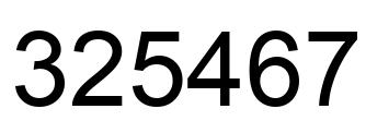 Number 325467 black image