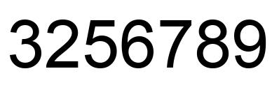 Number 3256789 black image