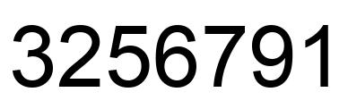 Number 3256791 black image