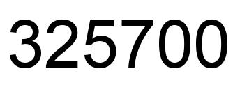 Número 325700 imagen negro