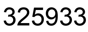 Number 325933 black image