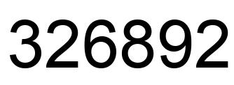 Number 326892 black image