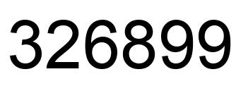 Number 326899 black image