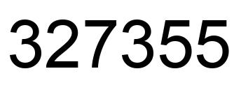 Number 327355 black image