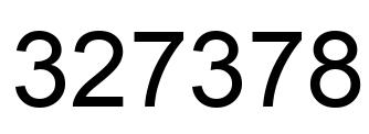 Number 327378 black image