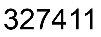 Number 327411 black image