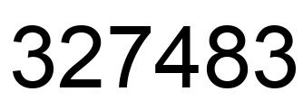 Number 327483 black image