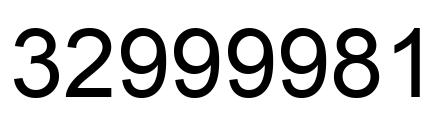 Number 32999981 black image