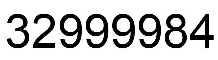Number 32999984 black image