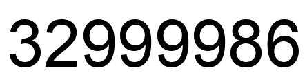 Number 32999986 black image