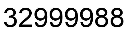 Number 32999988 black image