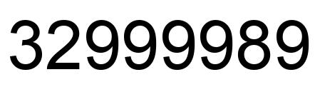Number 32999989 black image