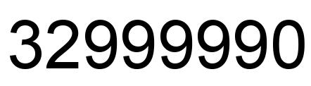Number 32999990 black image
