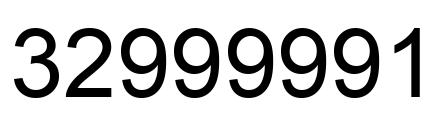 Number 32999991 black image