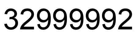 Number 32999992 black image