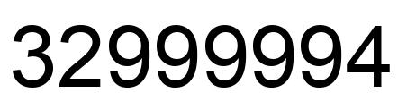 Number 32999994 black image