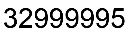 Number 32999995 black image