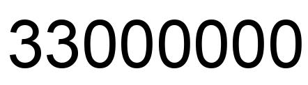 Number 33000000 black image