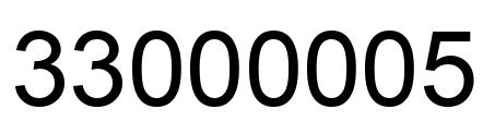 Number 33000005 black image