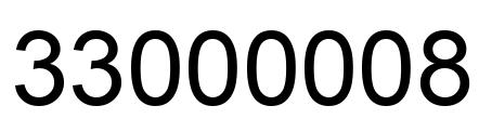 Number 33000008 black image