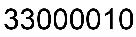 Number 33000010 black image