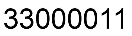 Number 33000011 black image