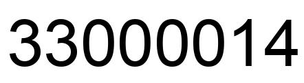 Number 33000014 black image