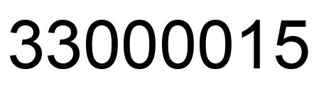 Number 33000015 black image