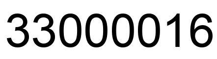 Number 33000016 black image