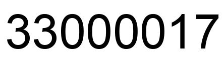Number 33000017 black image