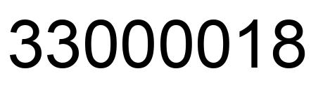 Number 33000018 black image