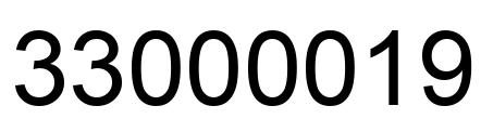 Number 33000019 black image