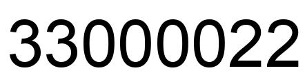 Number 33000022 black image