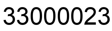 Number 33000023 black image