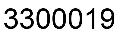 Number 3300019 black image