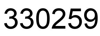 Number 330259 black image